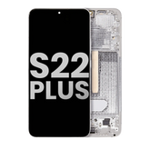 OLED Assembly With Frame Compatible For Samsung Galaxy S22 Plus 5G (Used OEM Pull: Grade B/C) (White)