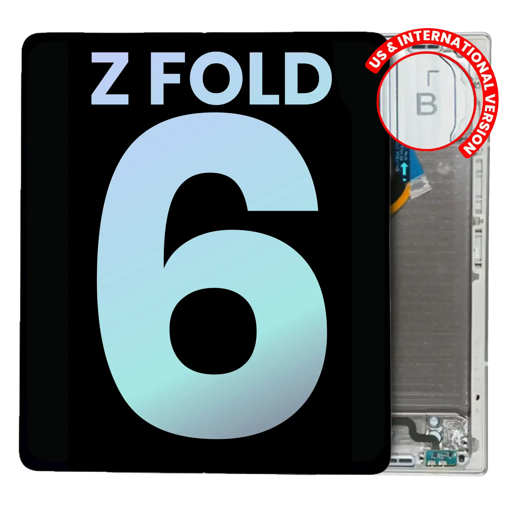 Inner OLED Assembly With Frame Compatible For Samsung Galaxy Z Fold 6 5G (US & International) (Service Pack) (Pink)