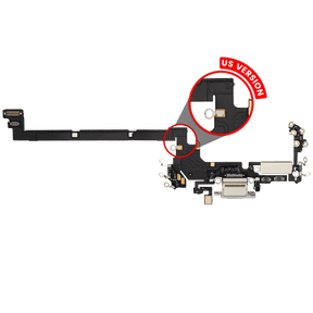 Charging Port Flex Cable Compatible For iPhone 17 Pro (Premium) (US Version) (Silver)