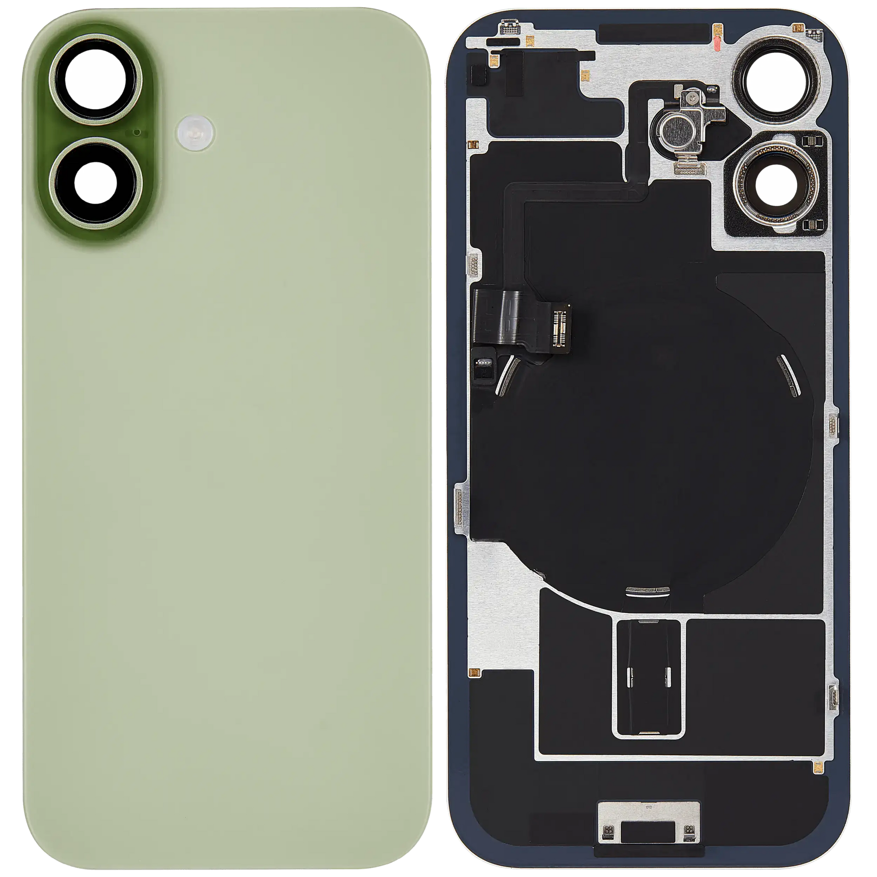 Back Glass w/ MagSafe Magnet & NFC & Flashlight Flex Compatible For iPhone 17 (Used OEM Pull: Grade A) (Sage )