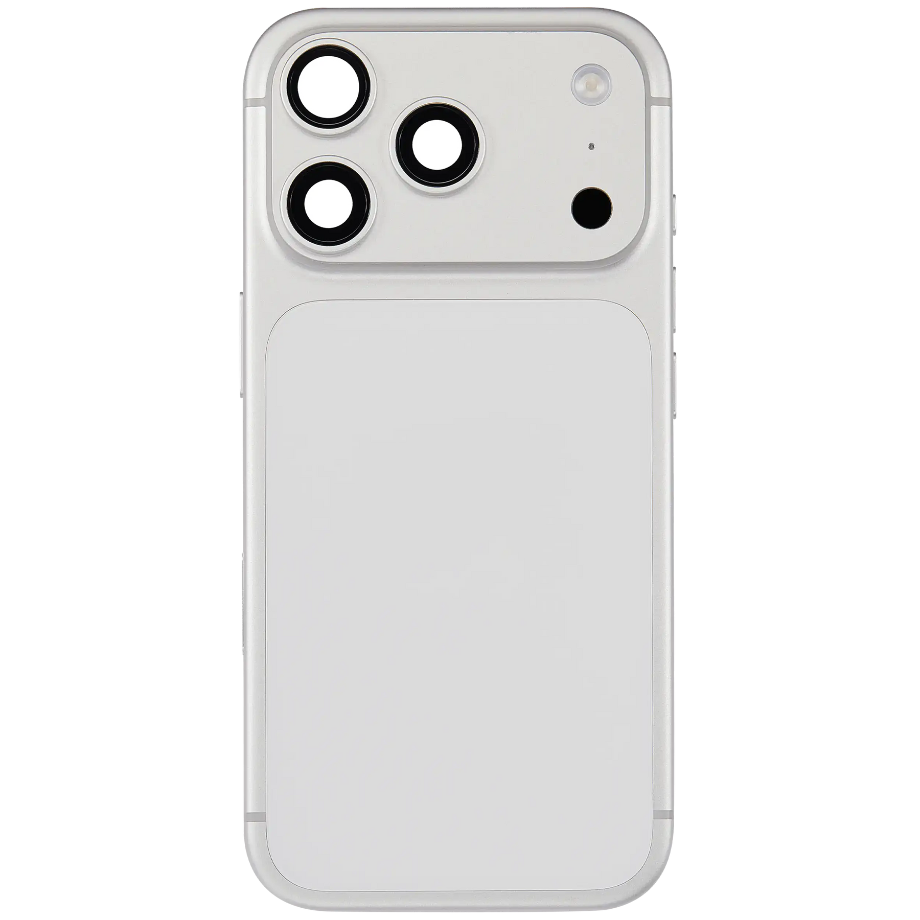Back Housing W/ Charging Port Flex & Small Parts Compatible For iPhone 17 Pro (US Version) (Used OEM Pull: Grade A) (Silver)