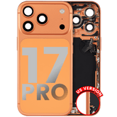 Back Housing W/ Charging Port Flex & Small Parts Compatible For iPhone 17 Pro (US Version) (Used OEM Pull: Grade A) (Cosmic Orange)