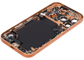 Back Housing W/ Charging Port Flex & Small Parts Compatible For iPhone 17 Pro (US Version) (Used OEM Pull: Grade A) (Cosmic Orange)
