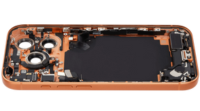 Back Housing W/ Charging Port Flex & Small Parts Compatible For iPhone 17 Pro (US Version) (Used OEM Pull: Grade A) (Cosmic Orange)