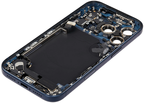 Back Housing W/ Charging Port Flex & Small Parts Compatible For iPhone 17 Pro (US Version) (Used OEM Pull: Grade A) (Deep Blue)