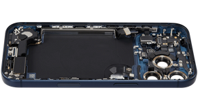 Back Housing W/ Charging Port Flex & Small Parts Compatible For iPhone 17 Pro (US Version) (Used OEM Pull: Grade A) (Deep Blue)