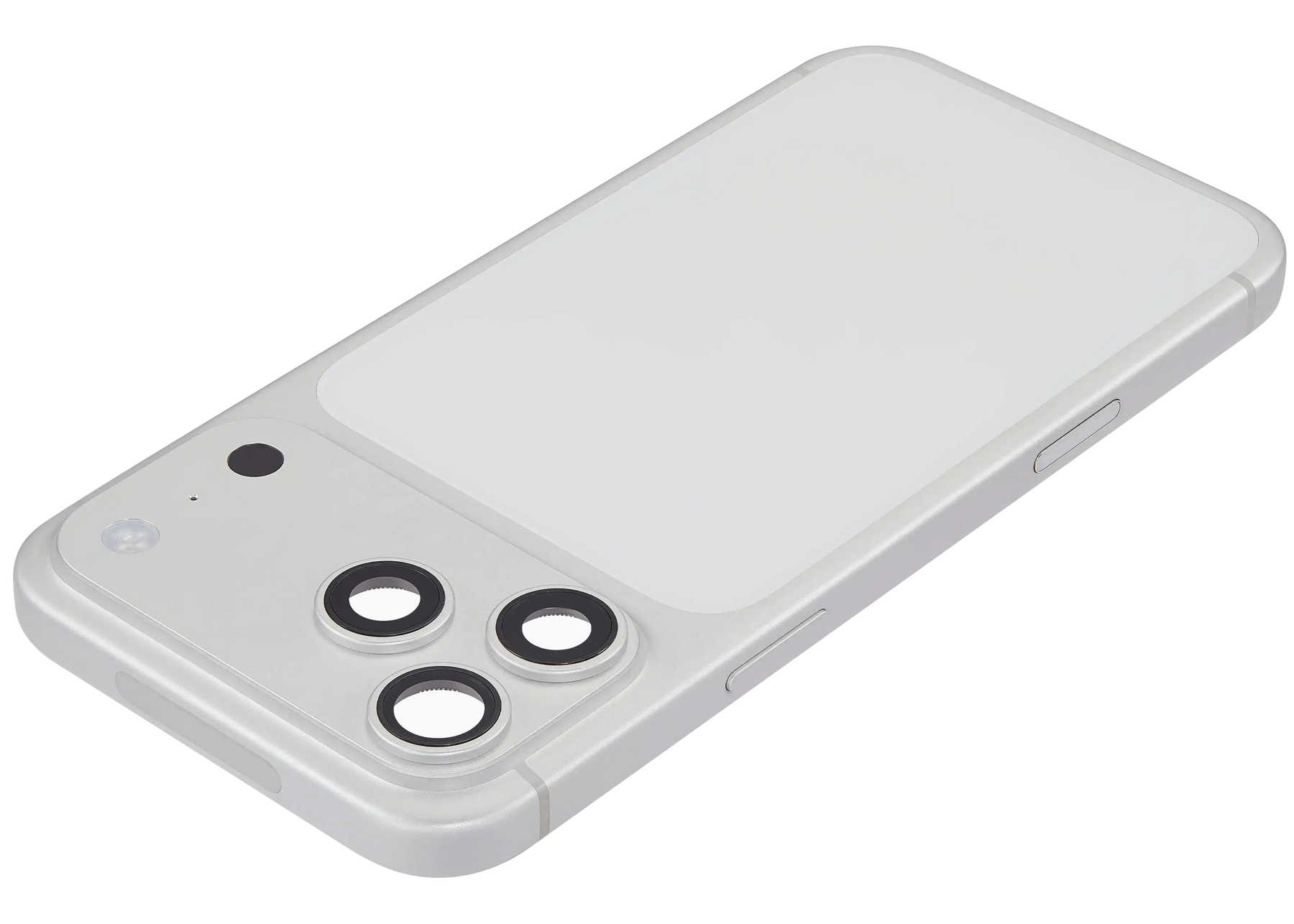 Back Housing W/ Charging Port Flex & Small Parts Compatible For iPhone 17 Pro Max (US Version) (Used OEM Pull: Grade A) (Silver)