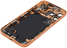 Back Housing W/ Charging Port Flex & Small Parts Compatible For iPhone 17 Pro Max (US Version) (Used OEM Pull: Grade A) (Cosmic Orange)