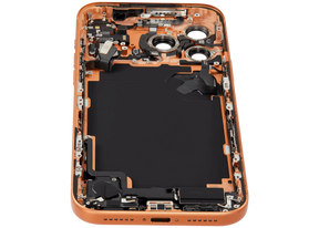 Back Housing W/ Charging Port Flex & Small Parts Compatible For iPhone 17 Pro Max (US Version) (Used OEM Pull: Grade A) (Cosmic Orange)