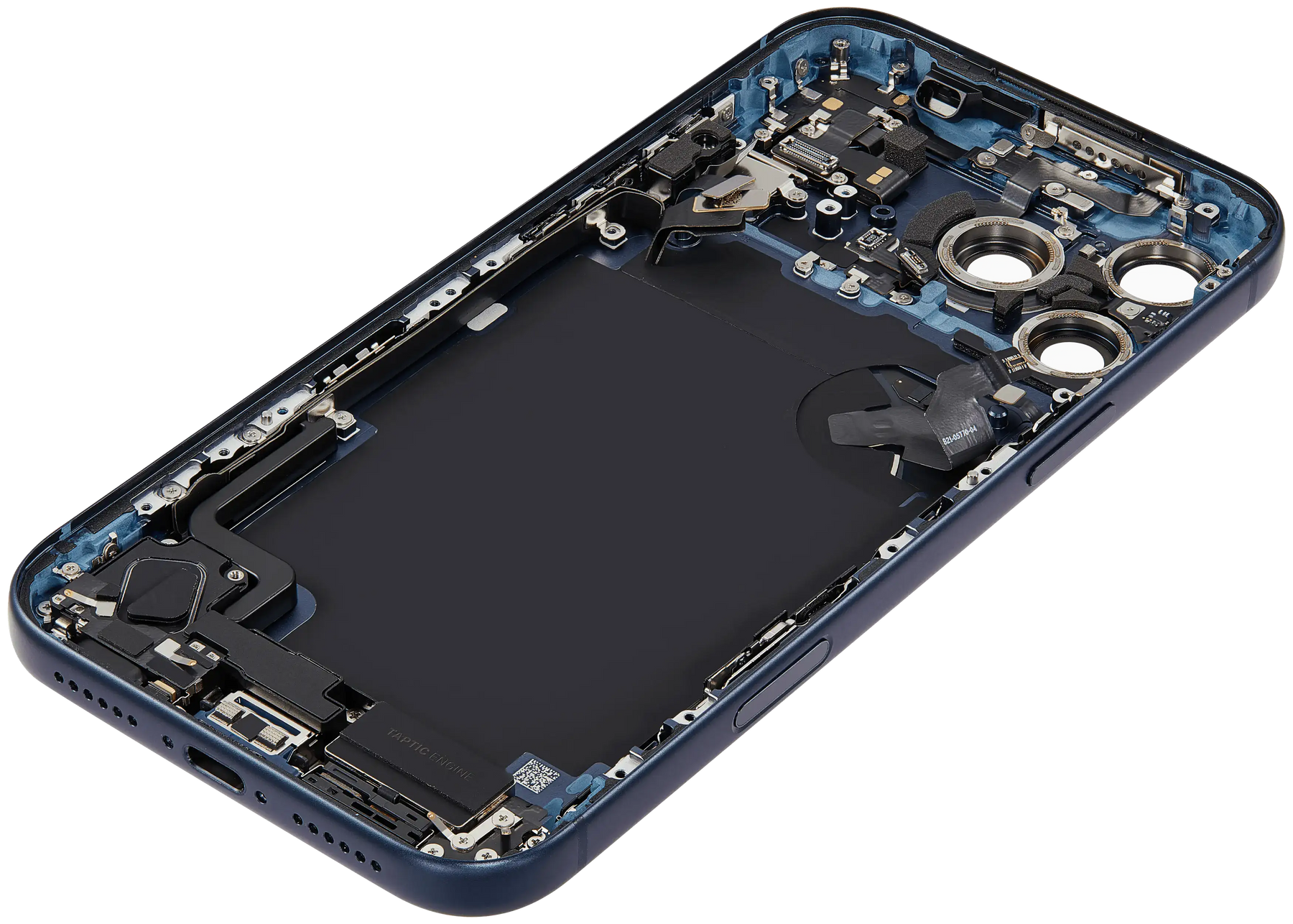 Back Housing W/ Charging Port Flex & Small Parts Compatible For iPhone 17 Pro Max (US Version) (Used OEM Pull: Grade A) (Deep Blue)