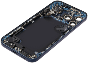 Back Housing W/ Charging Port Flex & Small Parts Compatible For iPhone 17 Pro Max (US Version) (Used OEM Pull: Grade A) (Deep Blue)