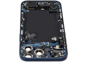 Back Housing W/ Charging Port Flex & Small Parts Compatible For iPhone 17 Pro Max (US Version) (Used OEM Pull: Grade A) (Deep Blue)