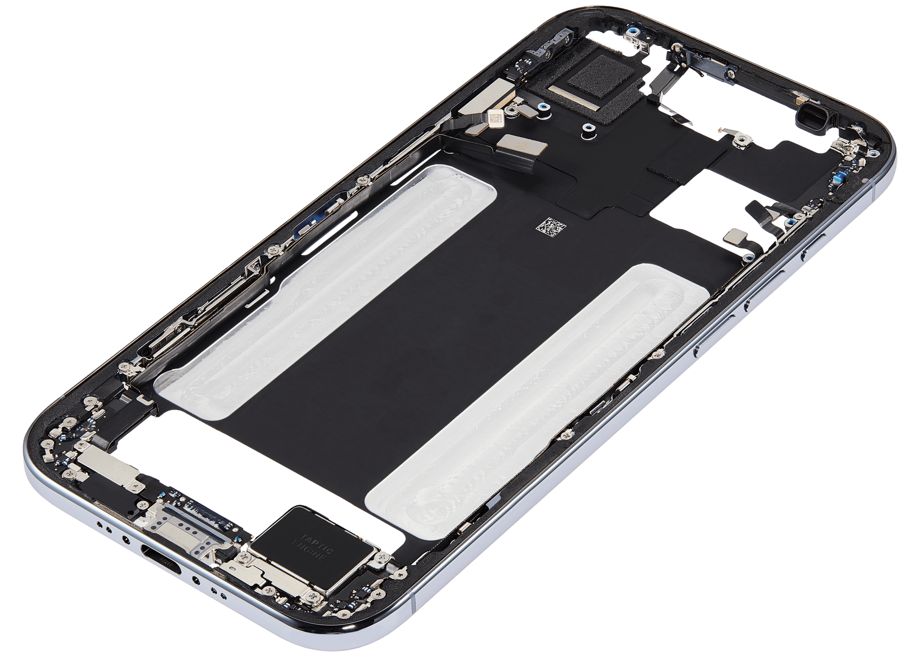 Mid-Frame Housing W/ Charging Port Flex & Small Parts For iPhone Air (US Version) (Used OEM Pull: Grade A) (Sky Blue)