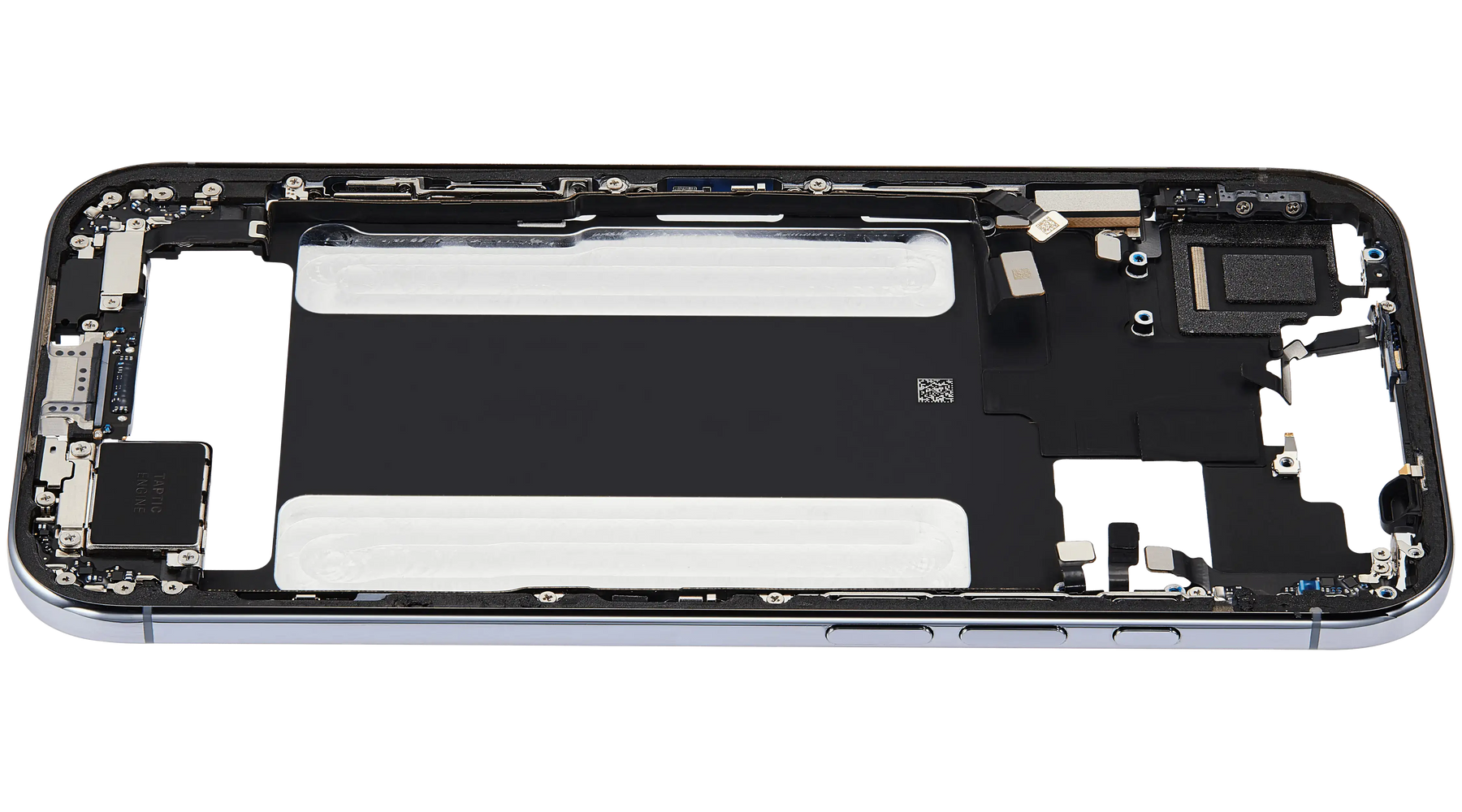 Mid-Frame Housing W/ Charging Port Flex & Small Parts For iPhone Air (US Version) (Used OEM Pull: Grade A) (Sky Blue)