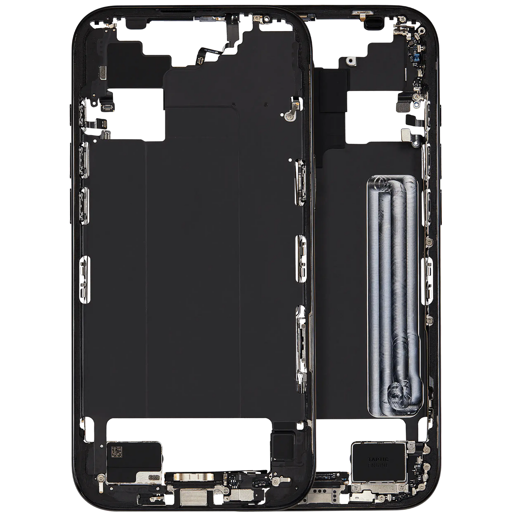 Mid-Frame Housing W/ Charging Port Flex & Small Parts For iPhone Air (US Version) (Used OEM Pull: Grade A) (Space Black)