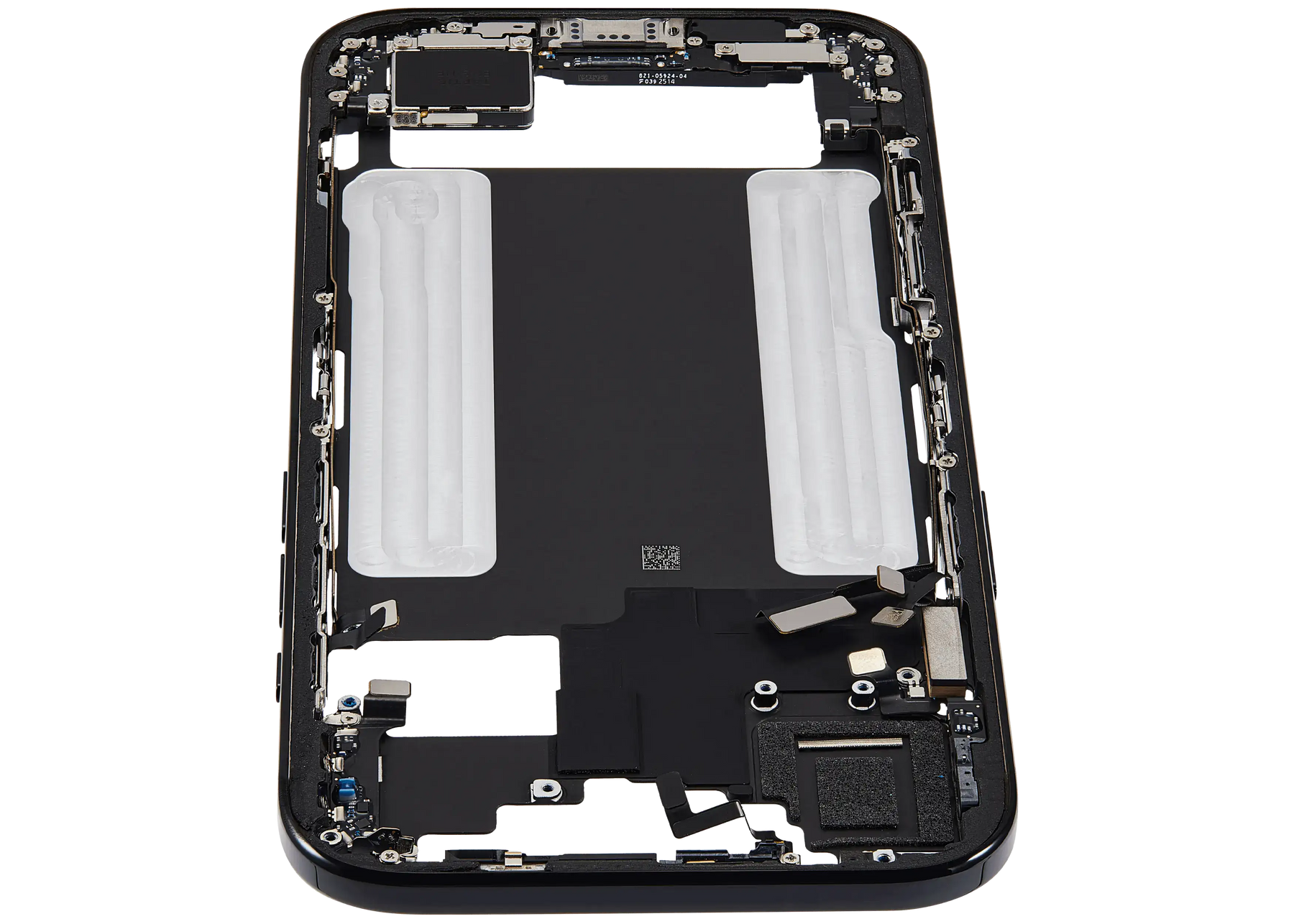 Mid-Frame Housing W/ Charging Port Flex & Small Parts For iPhone Air (US Version) (Used OEM Pull: Grade A) (Space Black)