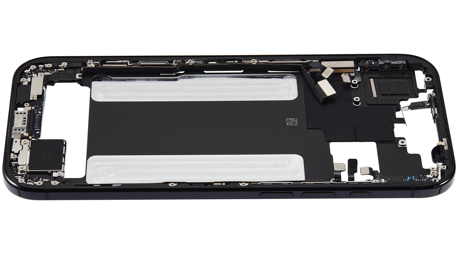 Mid-Frame Housing W/ Charging Port Flex & Small Parts For iPhone Air (US Version) (Used OEM Pull: Grade A) (Space Black)