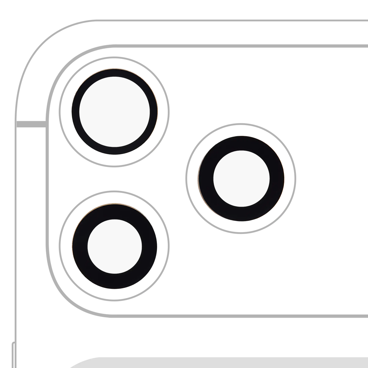 Back Camera Lens (Glass Only) With Adhesive For iphone 17 Pro / 17 Pro Max (3 piece set) (Real Sapphire) (Premium)