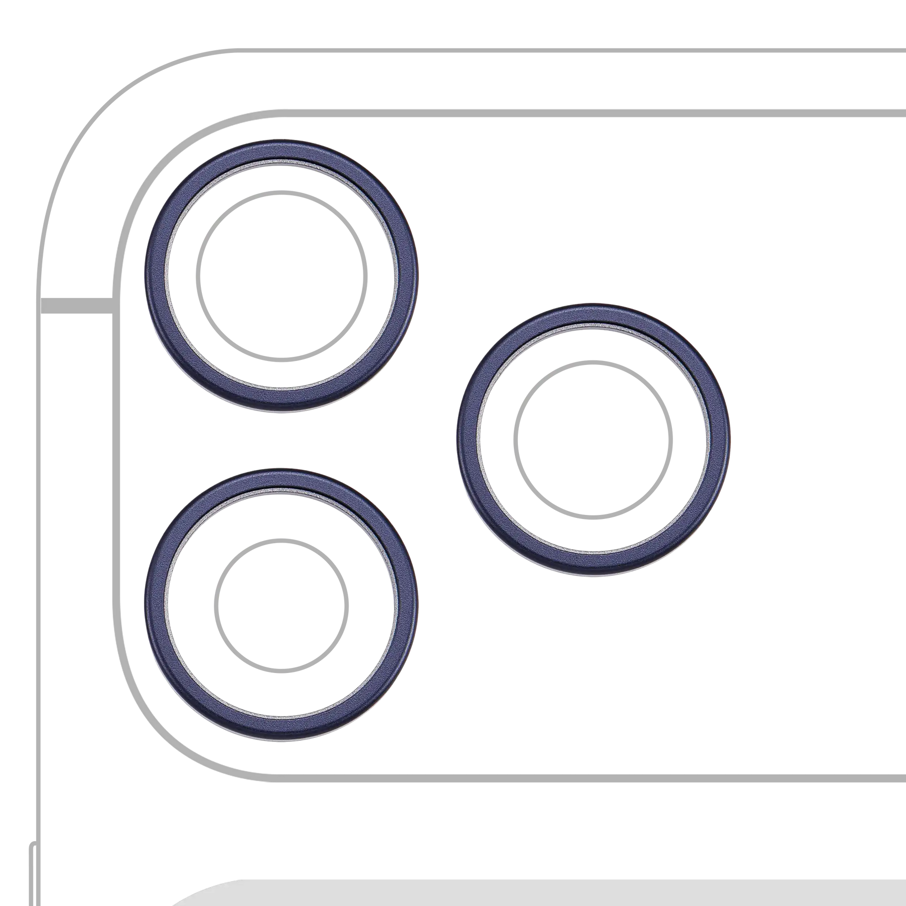 Back Camera Bezel Ring Only For iPhone 17 Pro / 17 Pro Max (Deep Blue) (3 Piece Set)