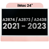 Complete LCD Display Assembly For iMac 24" A2874 / A2873 (2023) / A2438 (2021) (LG204A-215 LM235UH1 SDD1) (Used OEM Pull: Grade A) （Small Camera hole）(Pink)