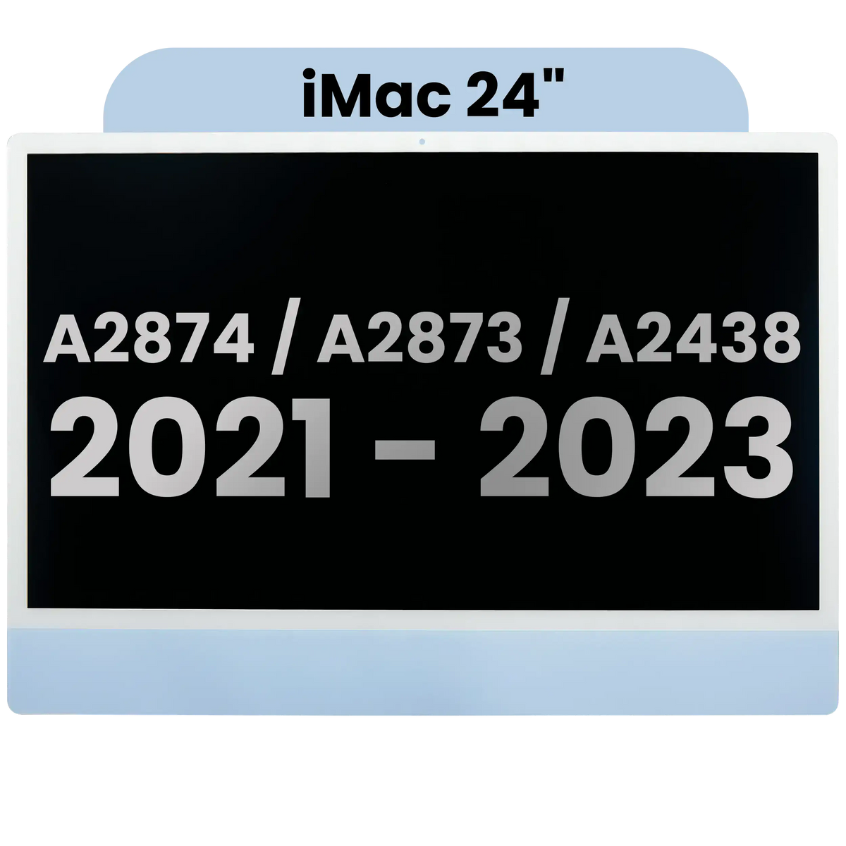 Complete LCD Display Assembly For iMac 24" A2874 / A2873 (2023) / A2438 (2021) (LG204A-215 LM235UH1 SDD1) (Used OEM Pull: Grade A) （Small Camera hole）(Blue)