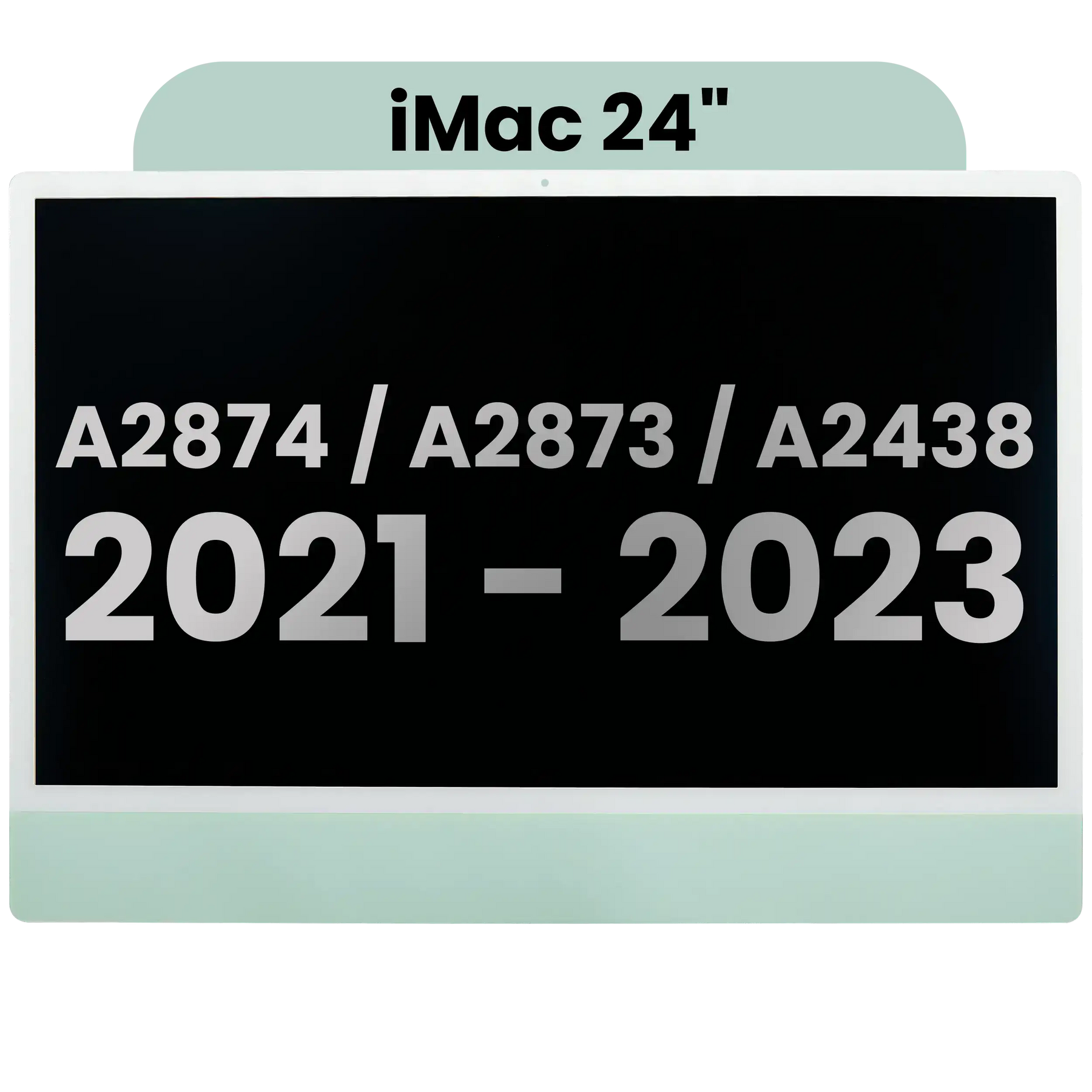 Complete LCD Display Assembly For iMac 24" A2874 / A2873 (2023) / A2438 (2021) (LG204A-215 LM235UH1 SDD1) (Used OEM Pull: Grade A) （Small Camera hole）(Green)