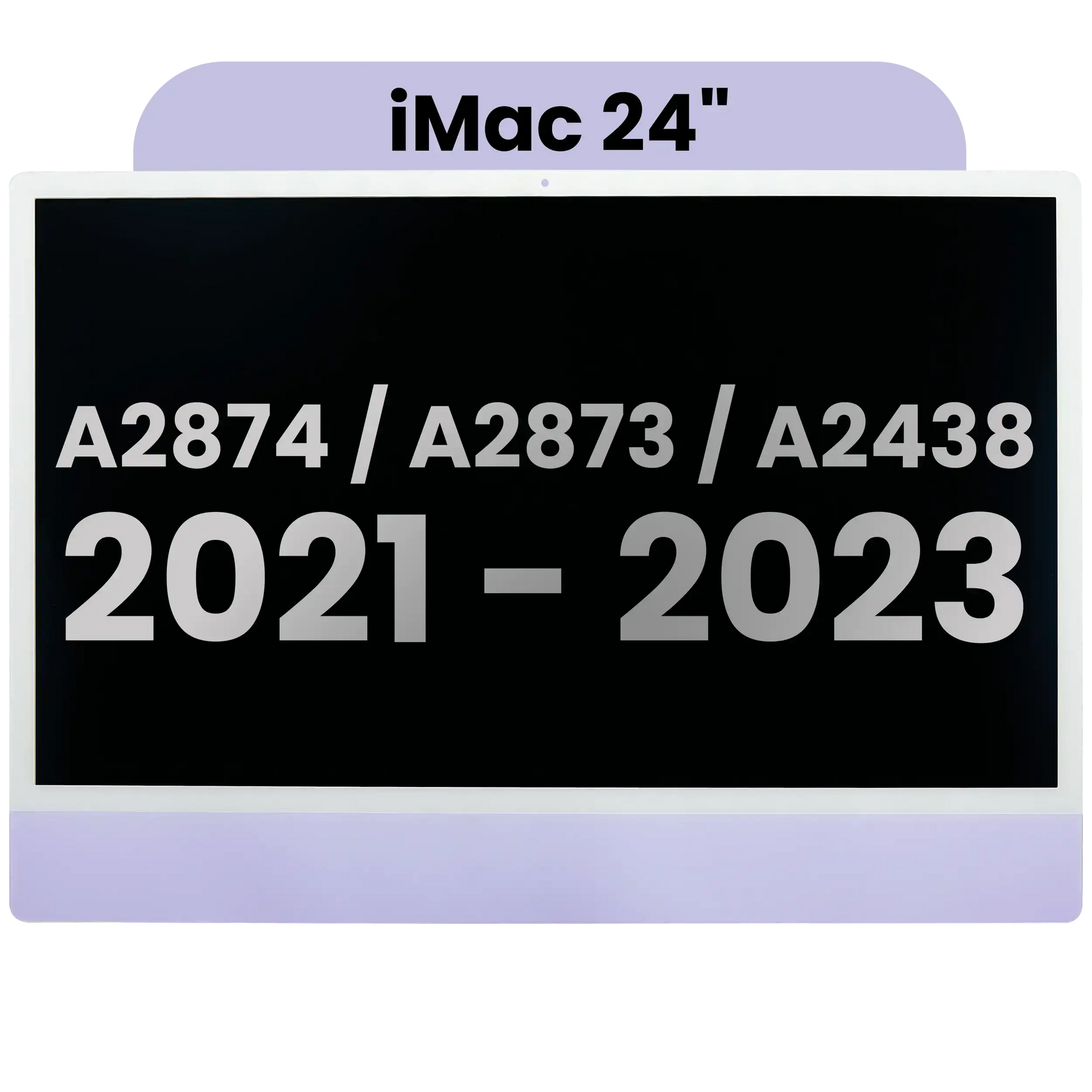 Complete LCD Display Assembly For iMac 24" A2874 / A2873 (2023) / A2438 (2021) (LG204A-215 LM235UH1 SDD1) (Used OEM Pull: Grade A) （Small Camera hole）(Purple)