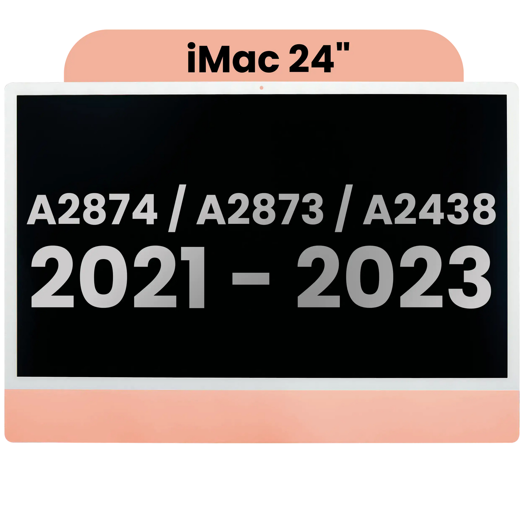 Complete LCD Display Assembly For iMac 24" A2874 / A2873 (2023) / A2438 (2021) (LG204A-215 LM235UH1 SDD1) (Used OEM Pull: Grade A) （Small Camera hole）(Orange)
