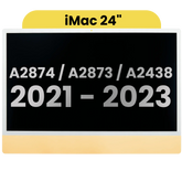 Complete LCD Display Assembly For iMac 24" A2874 / A2873 (2023) / A2438 (2021) (LG204A-215 LM235UH1 SDD1) (Used OEM Pull: Grade A)（Small Camera hole）(Yellow)