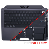 Top Case With Battery (ANSI) For MacBook Pro 14" A3434 (2025) (Genuine OEM) (Space Black)
