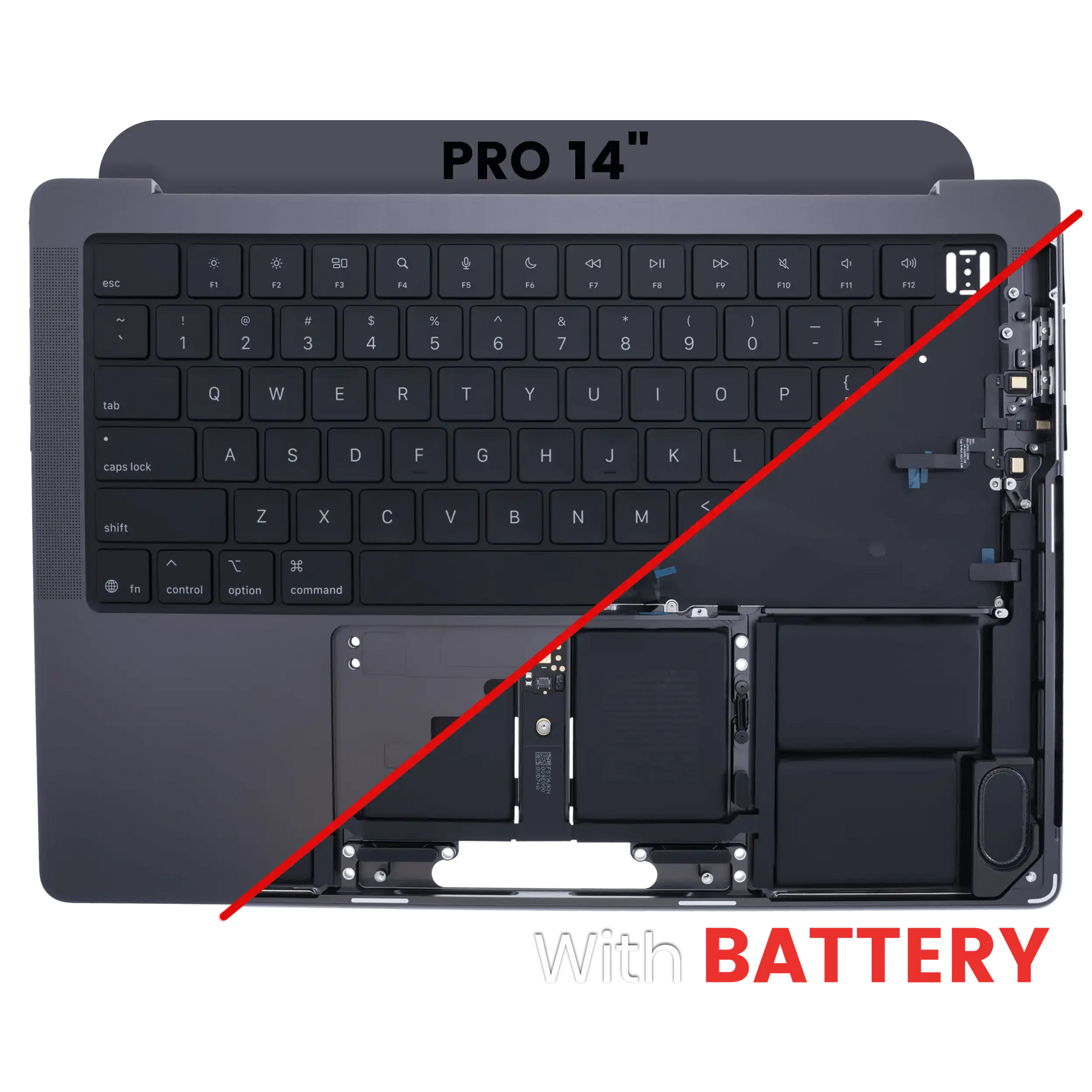 Top Case With Battery (ANSI) For MacBook Pro 14" A3434 (2025) (Genuine OEM) (Space Black)
