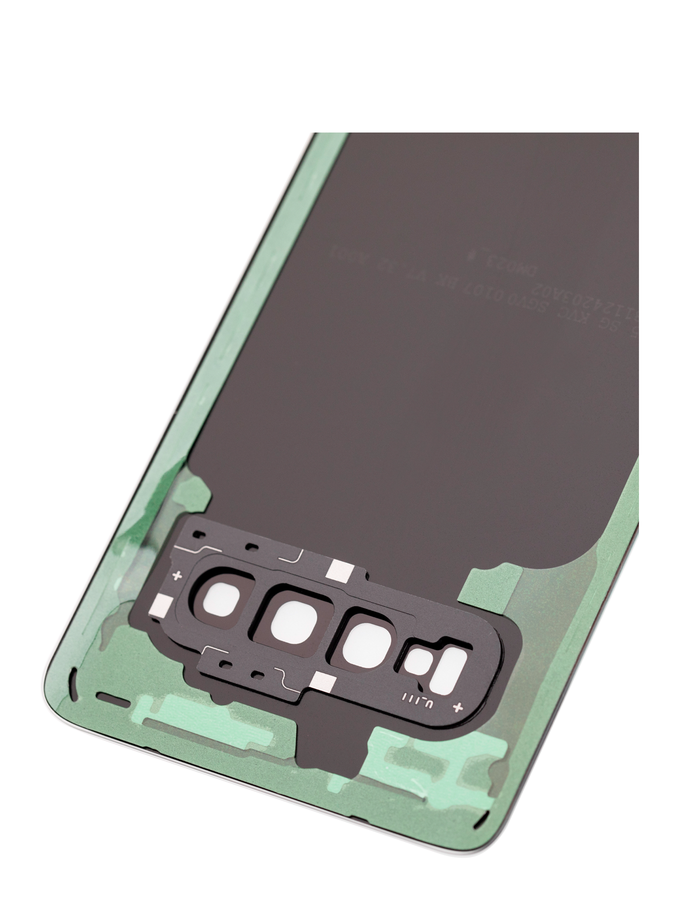 Replacement Back cover Glass With Camera Lens Compatible For Samsung Galaxy S10 (No Logo) (Vemake) (Prism Black)