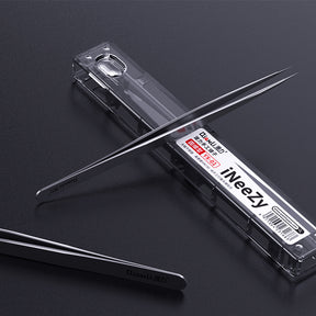 iNeeZy Handmade Non-Magnetic Stainless Tweezers (Silver - Wide) (Qianli)