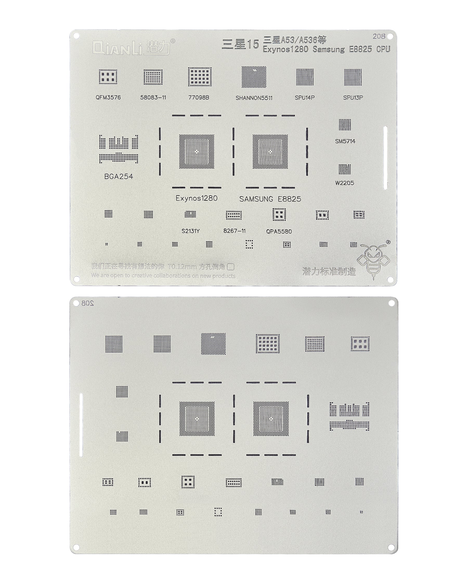 Bumblebee Stencil (QS208) For Samsung 15 A53-A536 and etc.Exynos 1280 Samsung E8825 CPU (Qianli)