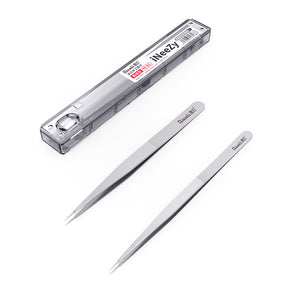 iNeeZy Handmade Non-Magnetic Stainless Tweezers (Silver - Wide) (Qianli)