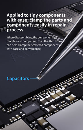 iNeeZy Handmade Non-Magnetic Stainless Tweezers (Silver - Thin) (Qianli)