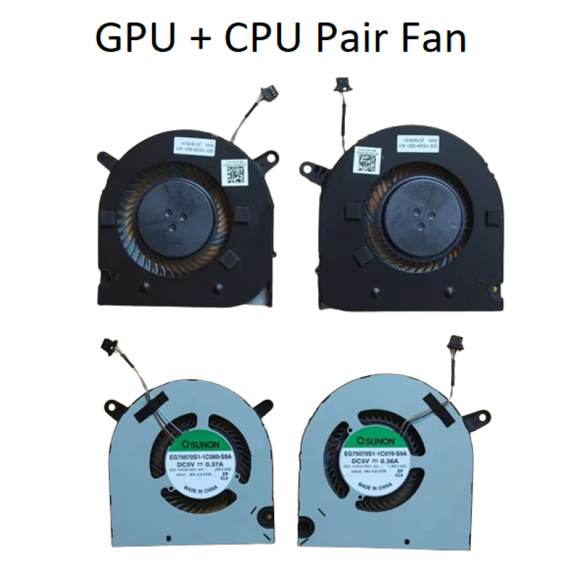 Dell Gaming G3-3500, G3-3590, 15-3590, G5 SE 15 5500, 15-5505, P89F CPU & GPU Cooling Fan Cooler 4-PIN (i7 9th Gen) ( THIN )