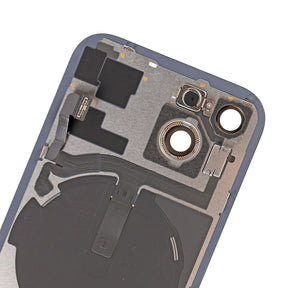 Replacement For iPhone 15 Back Cover Glass With Back Panel Frame-Blue