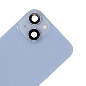 Replacement Back Cover Glass with Back Panel Frame for iPhone 14 (Blue)