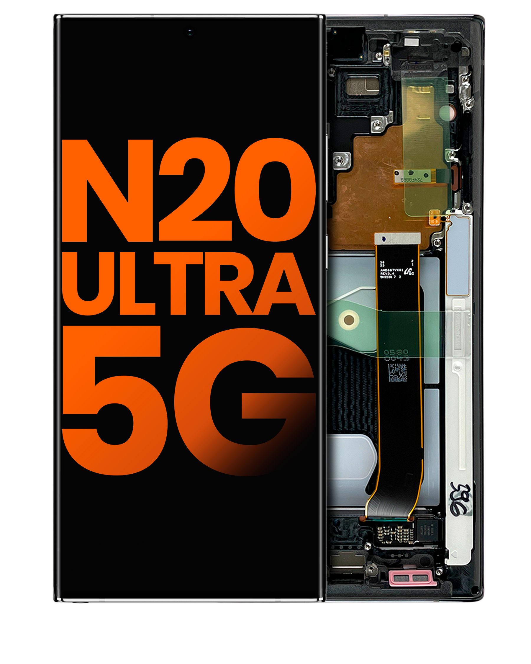 OLED Assembly With Frame Compatible For Samsung Galaxy Note 20 Ultra 5G (Blemish: Grade B) (Mystic Black)