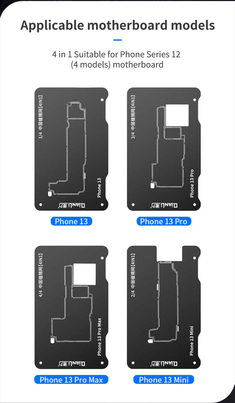 Middle Frame Reballing Platform Compatible For iPhone 13 / 13 Mini / 13 Pro / 13 Pro Max (Qianli)