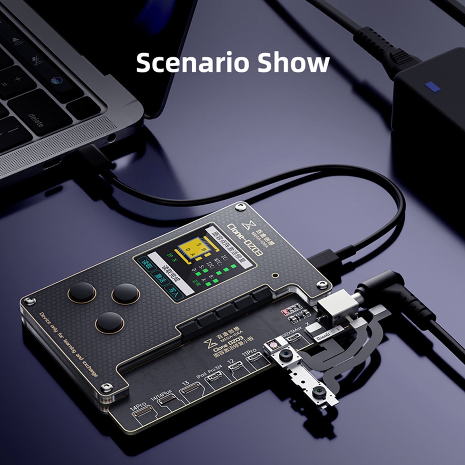 Clone-DZ03 Face ID Tag-On Flex Cable Projector Tester Tool Compatible For iPhone X-12 Pro Max (Qianli)