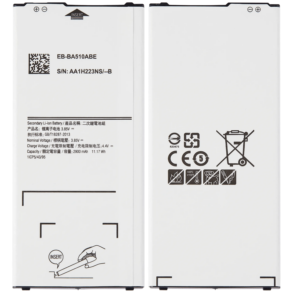 Replacement Battery Compatible For Samsung Galaxy A5 (A510 / 2016) (EB-BA510ABE)