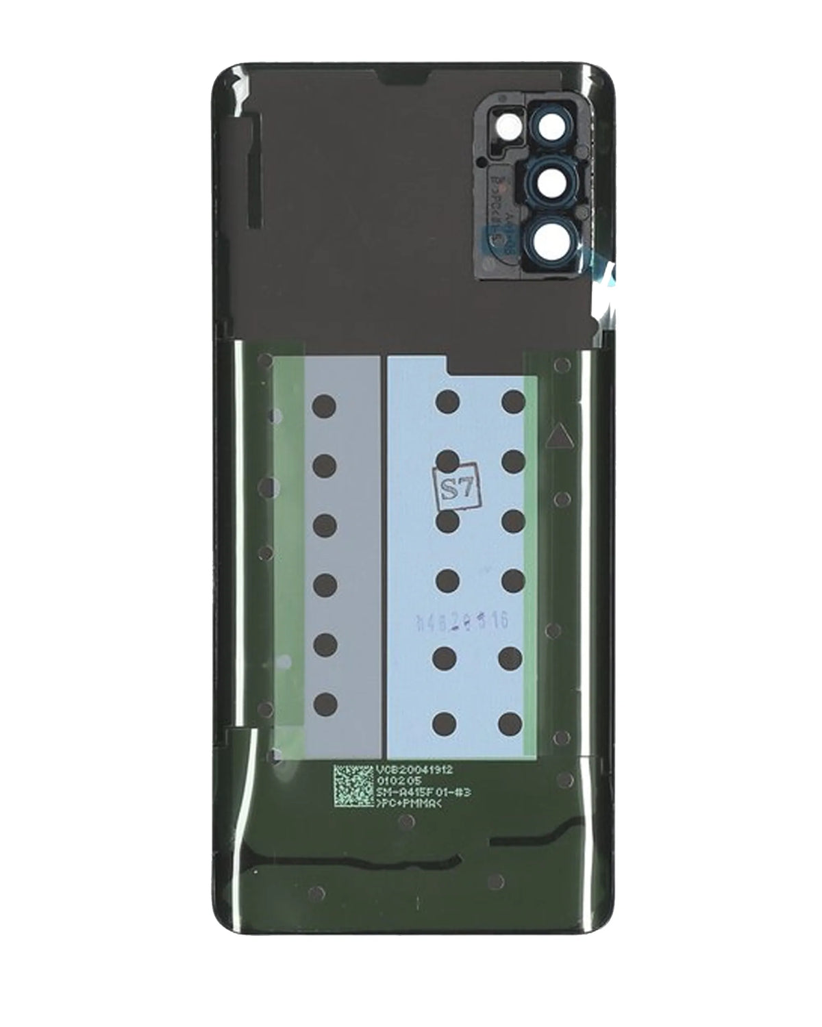 Back Cover Glass With Camera Lens Compatible For Samsung Galaxy A41 (A415 / 2020) (Service Pack) (Prism Crush Black)