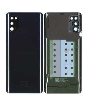 Back Cover Glass With Camera Lens Compatible For Samsung Galaxy A41 (A415 / 2020) (Service Pack) (Prism Crush Black)