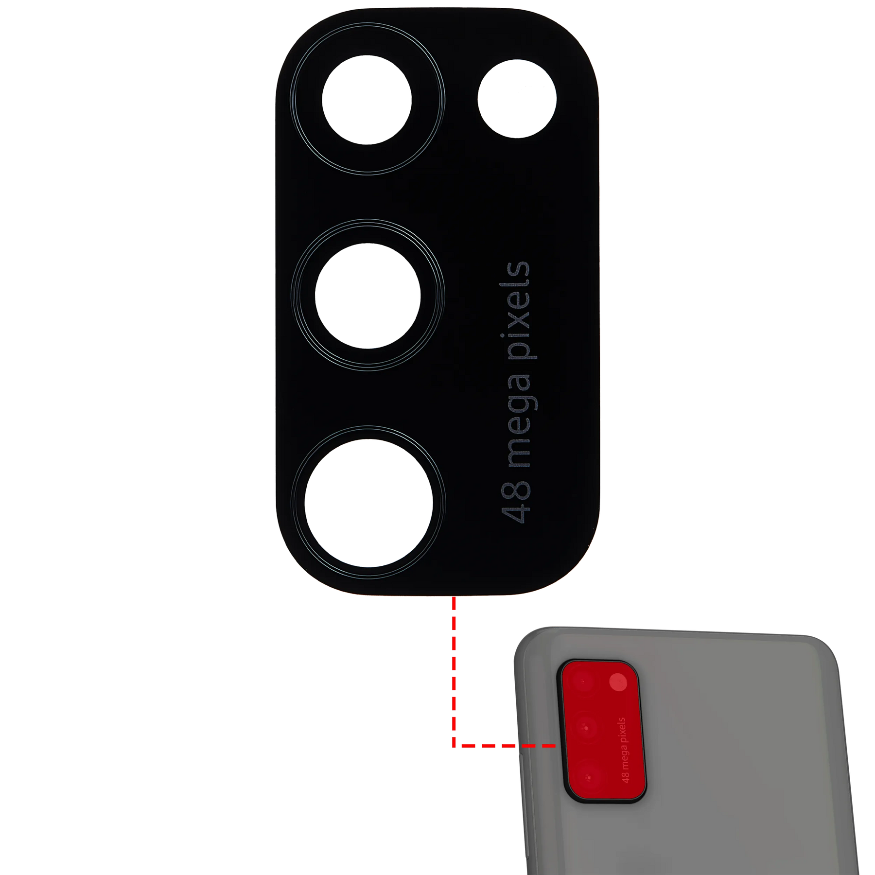 Back Camera Lens (Glass Only) With Adhesive Compatible For Samsung Galaxy A41 (A415 / 2020)