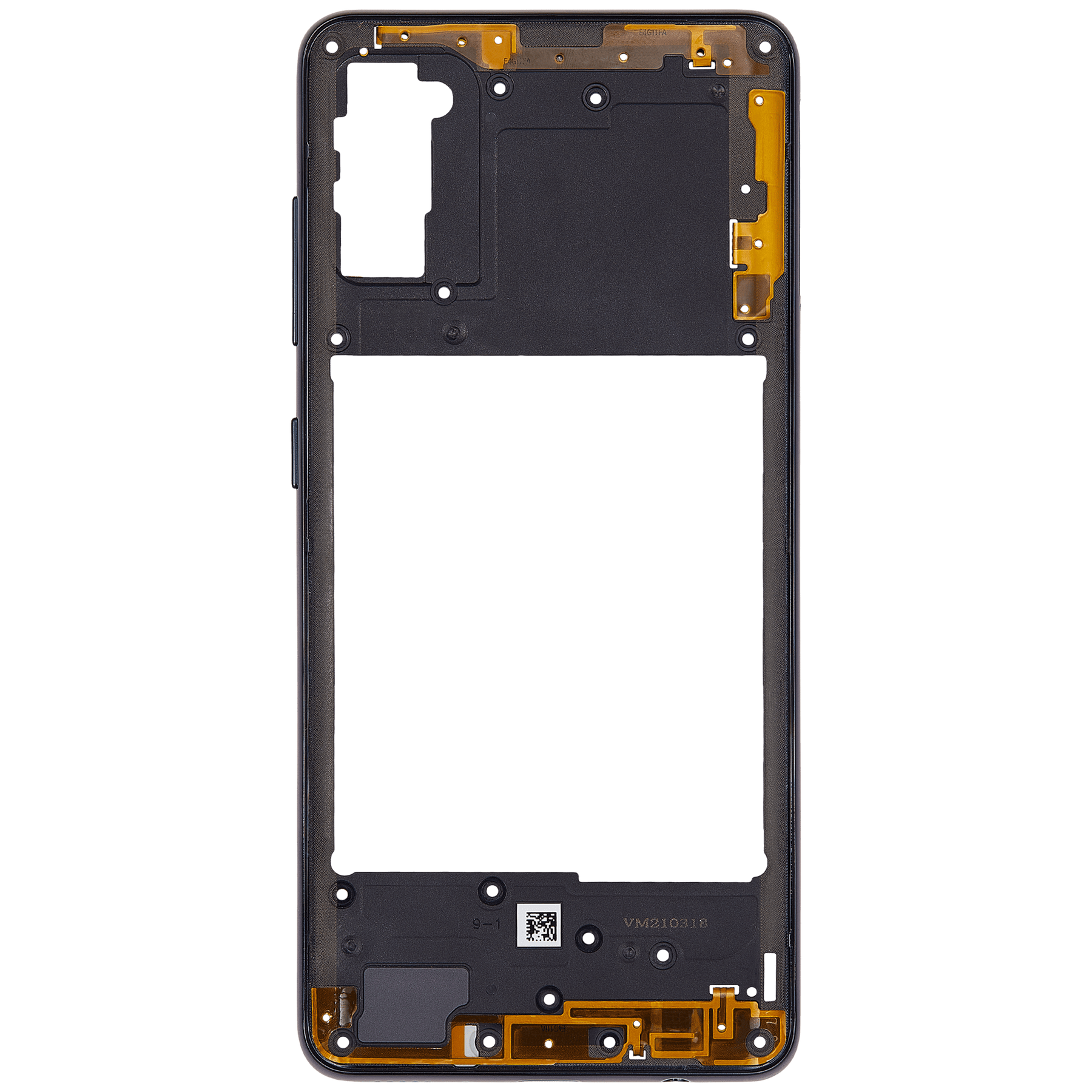 Mid-Frame Housing Compatible For Samsung Galaxy A41 (A415 / 2020) (Aftermarket Plus) (Prism Crush Black)