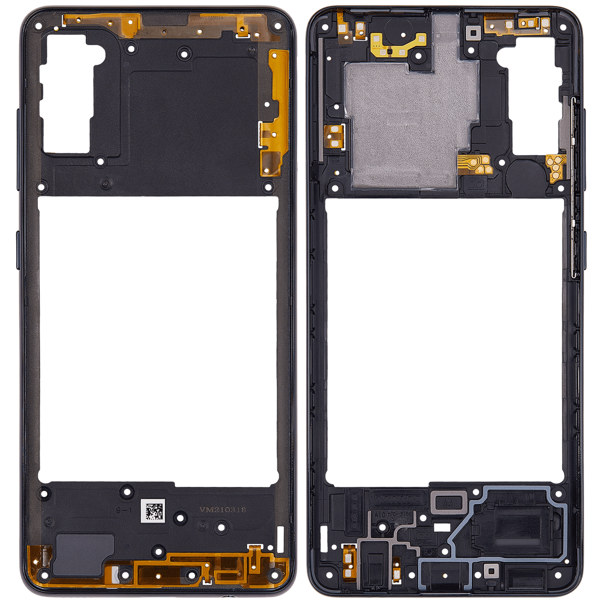 Mid-Frame Housing Compatible For Samsung Galaxy A41 (A415 / 2020) (Aftermarket Plus) (Prism Crush Black)