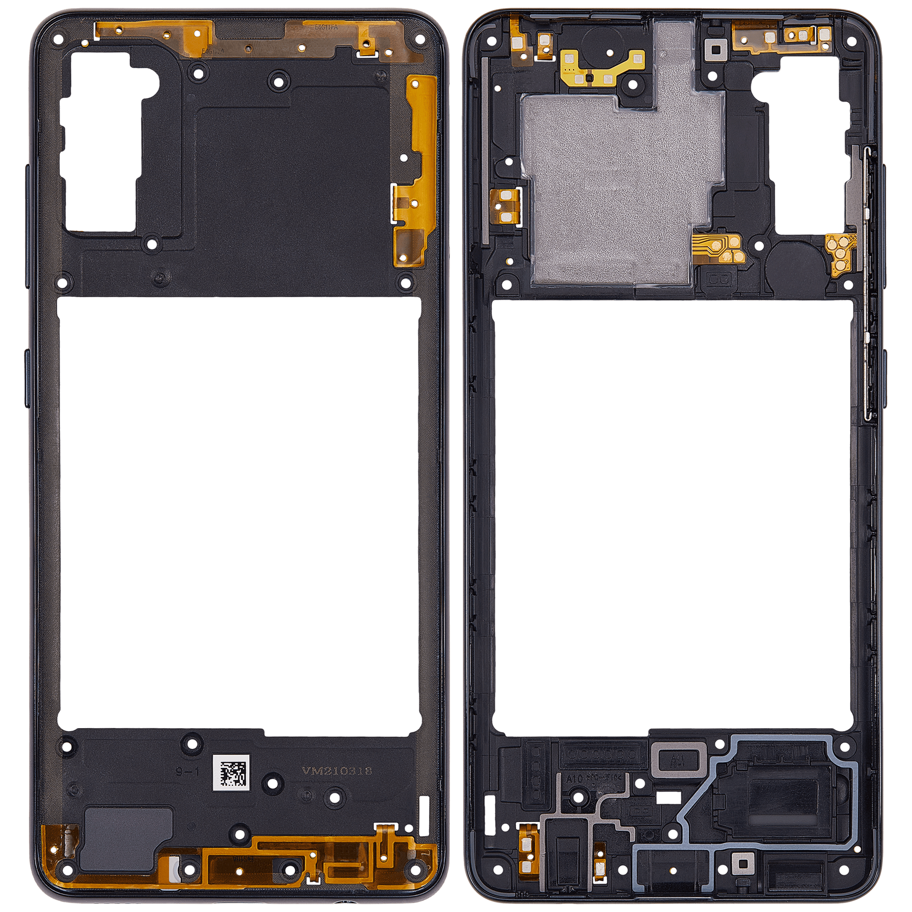 Mid-Frame Housing Compatible For Samsung Galaxy A41 (A415 / 2020) (Aftermarket Plus) (Prism Crush Black)