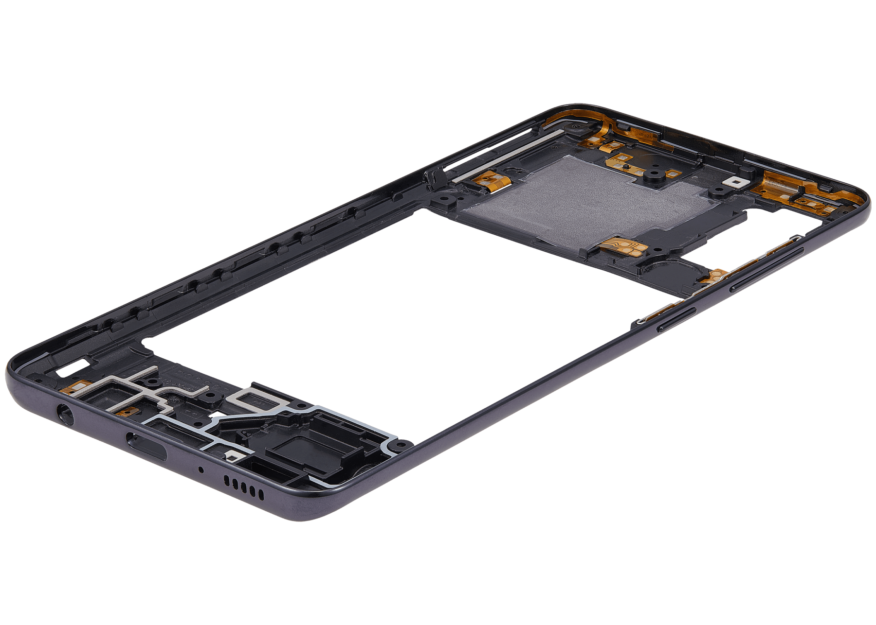 Mid-Frame Housing Compatible For Samsung Galaxy A41 (A415 / 2020) (Aftermarket Plus) (Prism Crush Black)